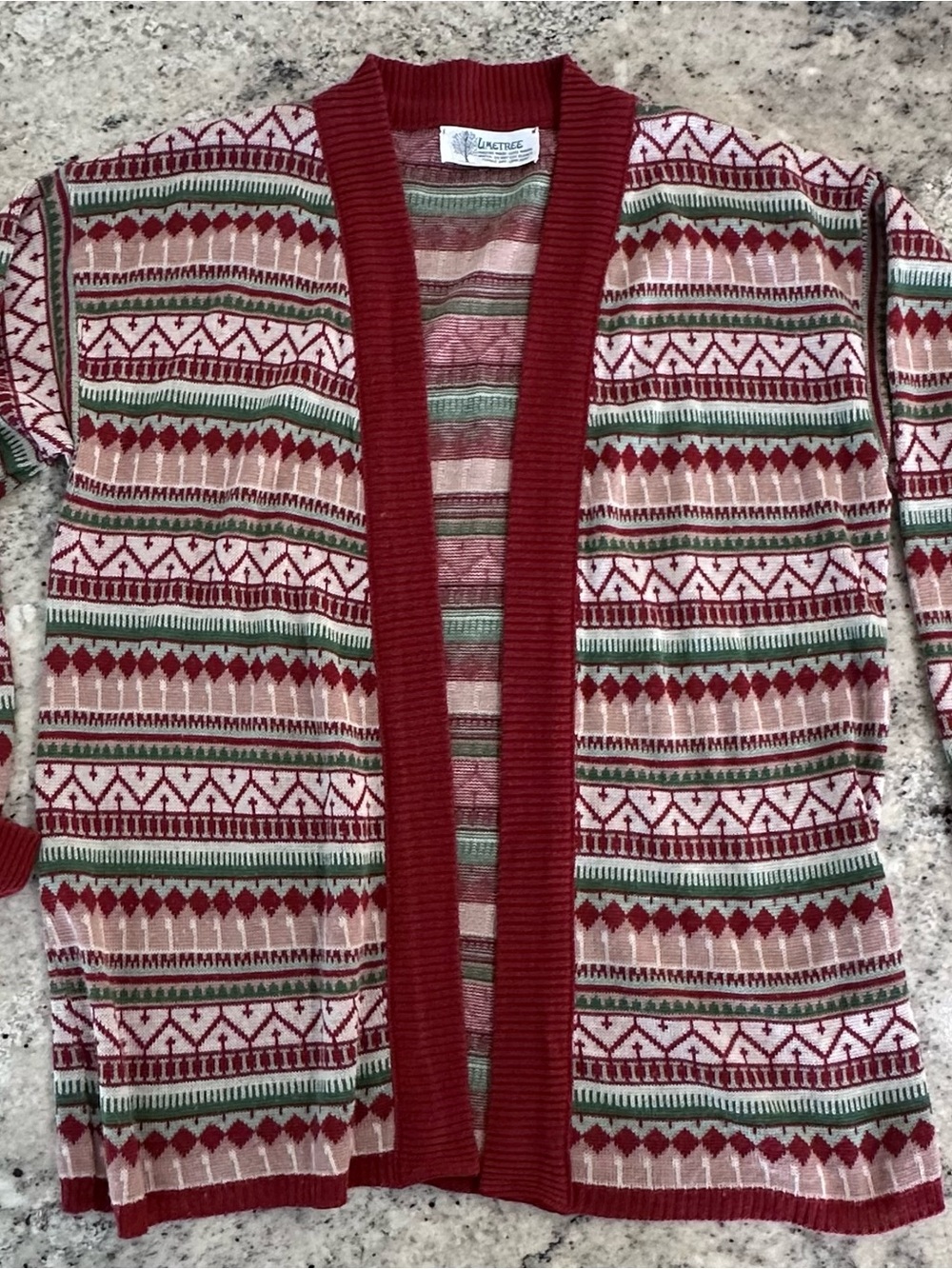 Vintage Inspired Fair Isle Pattern Cardigan Sweater | XL